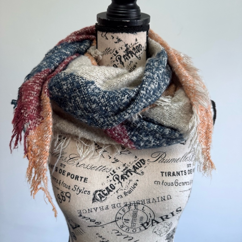 Women’s Multicolor Fringed Scarf